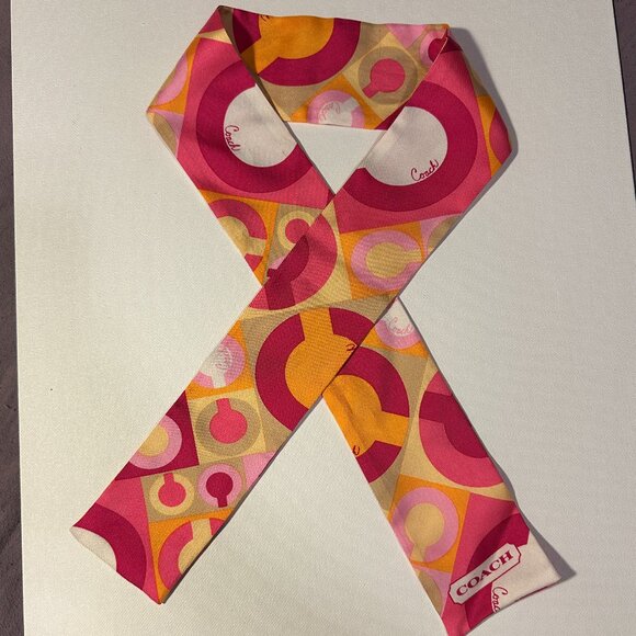 Lot of 5 Coach Silk Skinny Scarves - Picture 10 of 12